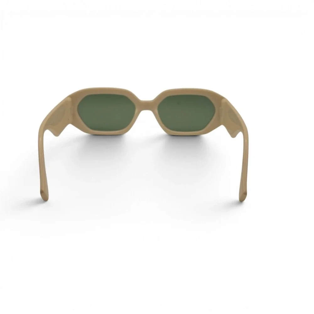Le‎ Specs Womens Slaptrash Sunglasses Ivory Beige Hexagon Le Sustain 2329601 OS